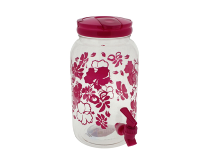 Plastic Beverage Dispenser W/ Decal - 3.7 L/ 125 OZ