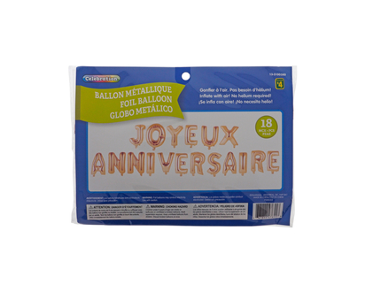 Ballon métallique forme de lettre, 18pc - 18mcx