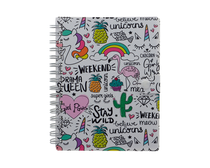 Plastic Printed Cover Mini Notebook - 100 sheets