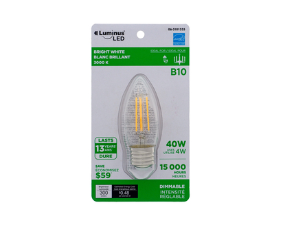 Candle B11/B10 W/Base - B10/40W/3000K