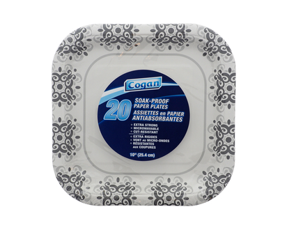 Square Paper Plates, 20pc - 20pk