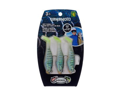 Large Paddle Tail With Jig Head, 3pc - 3 pk