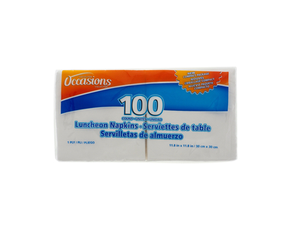 Lunch Napkins, 100pc - 1Ply/ 30x30cm
