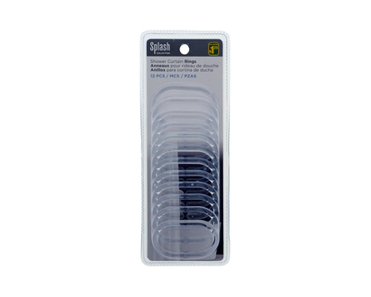 Clear Plastic Shower Curtain Rings, 12pc - 12PK