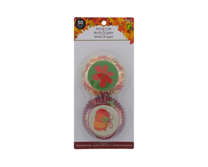 Tksgiving-Printed Baking Cups, 50pc - 50CT