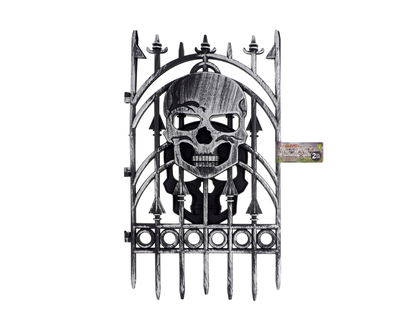 Hween-Skull Fence With Metallic Effect - 58cmx67cm