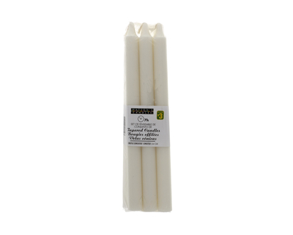 White Tapered Candles, 6PC - 6PK