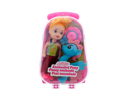 Little Horse & Doll Toy In A Suitcase - Age 3+