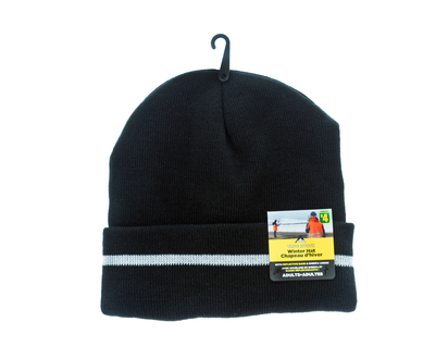 Adult Worker Style Hat W/Stripe & Lining - 29 cm