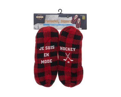 Scripted Plaid Socks for Men In French - Small,Medium,Large