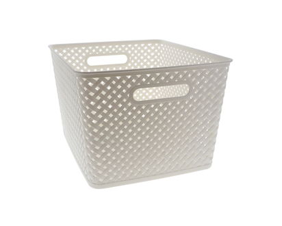 Woven Look Plastic Basket - 35.5X29.3X21.5CM