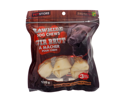 Bone Shape Rawhide Wrap Chicken Dog Chew - 5"/120g