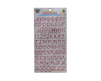 Alphabet Stickers W/ Rhinestone, 75pc - 24.3cmx14cm