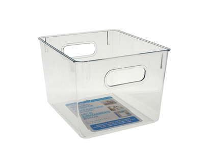 Medium Rectangular Clear Storage Bin - 22.3cmx19.4cmx15.2cm