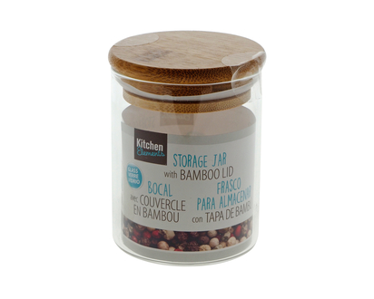 Glass Storage Jar W/ Bamboo Lid - 240ML ( 8 OZ)