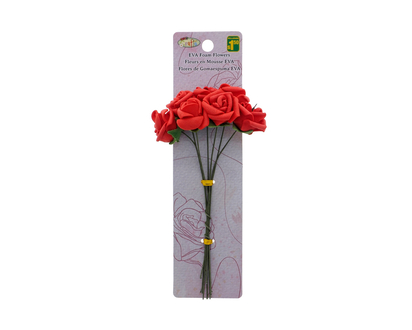 Long Stem Foam Flowers, 19 pc - Lily:12pcs,Rose: 7pcs