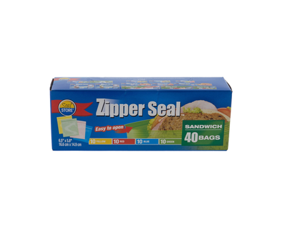 Resealable Sandwich Bag, 40pc - 16.5x14.9cm