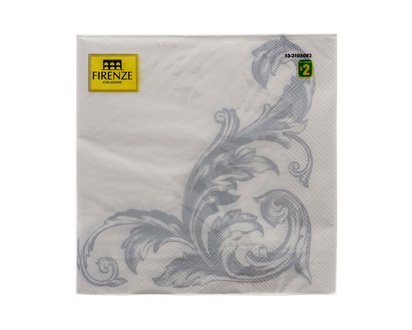 Napkins W/Metallic Print, 18pc - 33cmx33cm