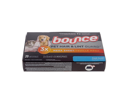 Pet Hair & Lint Guard Dryer Sheet, 20pc - 22cmx32cm