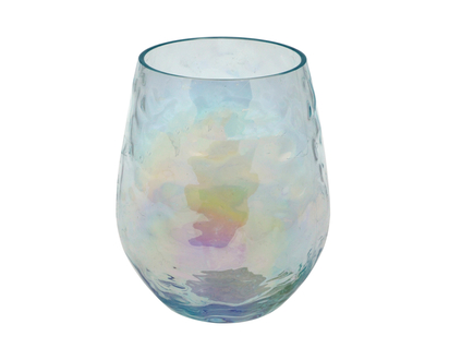 Iridescent Hammered Plastic Wine Glass - 590ML (20 OZ)