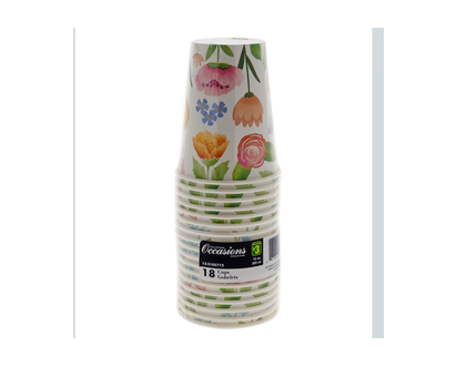 Printed Paper Cups, 18pc - 18pk/12oz