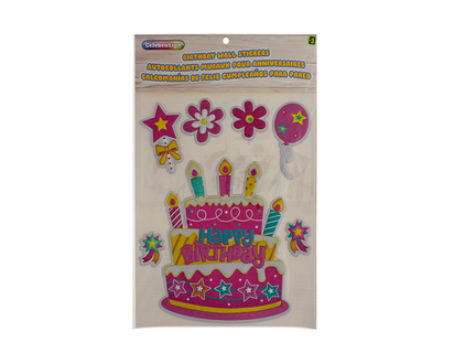 Adhesive Birthday Wall Stickers, 7pc - 7ct/9ct