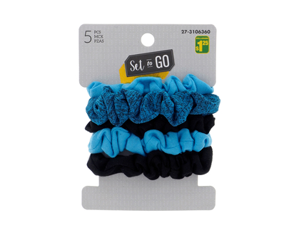 Set To Go Multi Tone Scrunchies Set - 5 pk