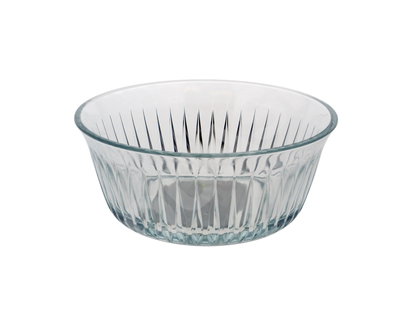 Small Clear Glass Bowl With Ribbing - 5"