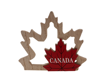 Canada Souvenir Mdf Double Leaf Plaque - 13.5cmx15cm