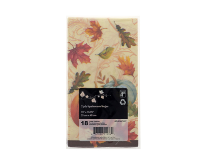 Tksgiving-2 Folds Printed Napkins, 18pc - 18 CT, 33 X 40 CM