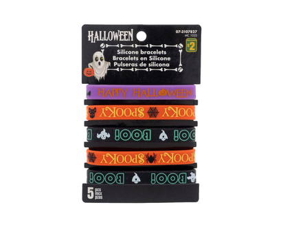 Halloween-Silicone Bracelets, 3pc - 5pk