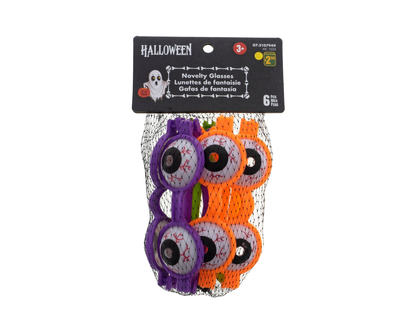 Halloween-Creepy Eyeball Glasses, 6pc - 6pk