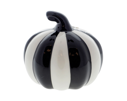 Halloween-Citrouille rayée en dolomite - 10.2cmx10.2cmx8.9cm