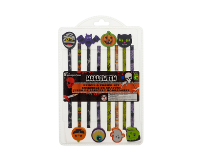Halloween 12Pk Pencil With Eraser - 12pk