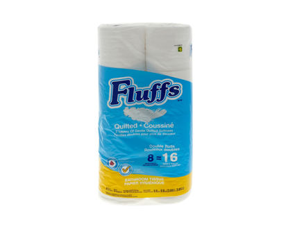 Fluffs Rolls 2 Ply Bathroom Tissue - 8 Rolls x 270 sheets
