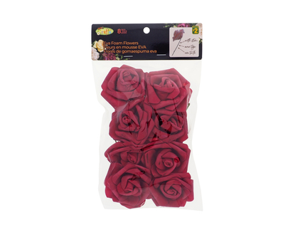 EVA Foam Flowers, 8pc - 6cm