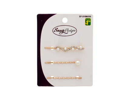 Metal Barrettes, 3pc - 3pk