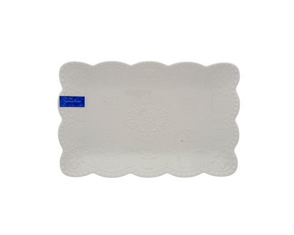 New Bone White Platter - 11.8"x7.7"