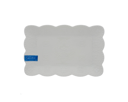 New Bone White Platter - 25cmx16cm