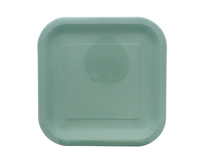 Square Colored Paper Plates, 16pc - 9" X 9" (22.8 X 22.8 CM)