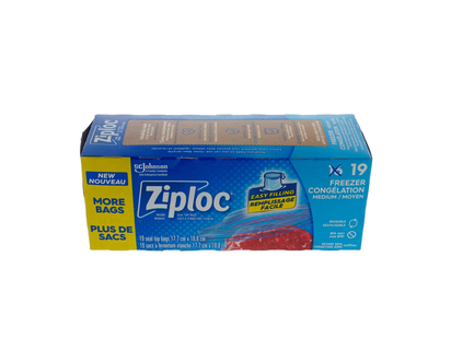 Ziploc Grip'N Seal Medium Freezer, 19PC - 17.7x18.8cm