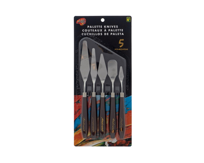 Professional Palette Knives, Wood, 5PC - 5pcs