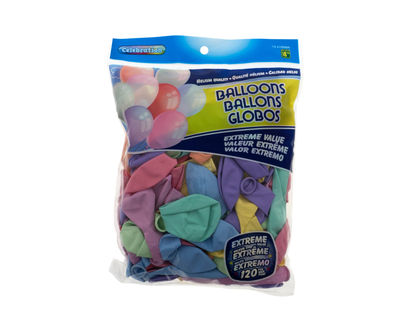 Mega paquet de ballons, 120PC - Pqt 120/9po