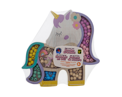 Wooden Bead Create+ Play In Wooden T - Assorted