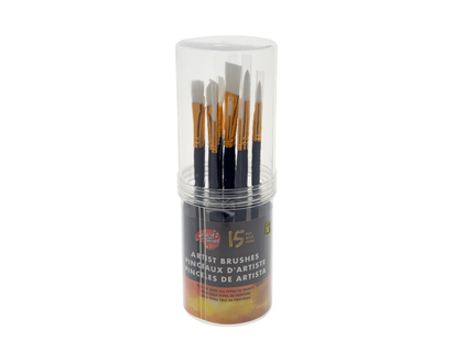 ArtistBrushesInPlasticCont,15PC - 15ct