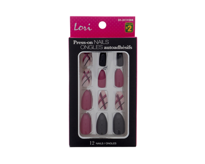 Press On Nail Tips, 12PC - 12ct