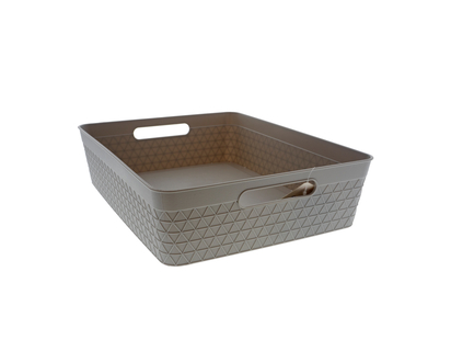 Large Plastic Basket W Triangle Pattern - 33 X 26 X 8.2 CM