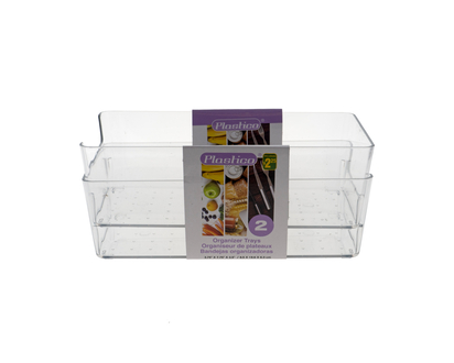 Plastic Organizer Trays, 2PC - 2pk,3.75"x7.75"x2.5"