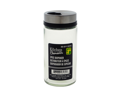 Glass Salt/Pepper Shaker With Cover - 176 ML (6 OZ)