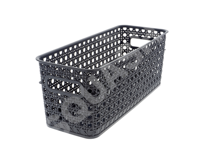 Rattan Look Plastic Basket - 13.3"X5.2"
